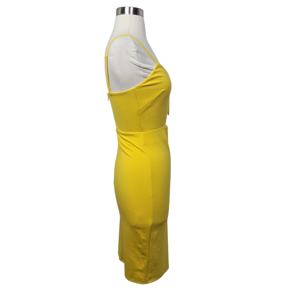 NWT Revolve NBD Totale Marigold Yellow Plunge Cutout Bodycon Short Dress Size S - Picture 4 of 9